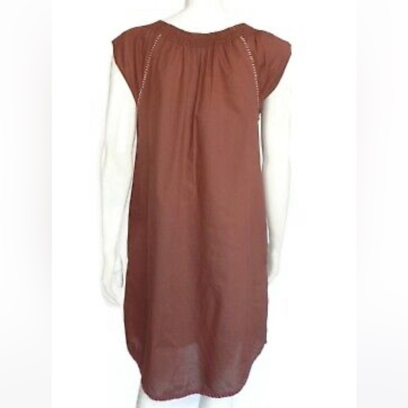 Maeve Anthropologie Embroidered Cap Sleeve Tie Front Shift Dress / size 2 - Picture 2 of 13